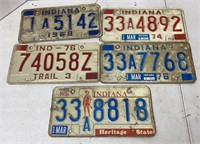 Vtg Indiana License Plates