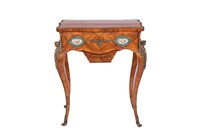 FRENCH SEWING TABLE WITH SEVRES STYLE PLAQUES