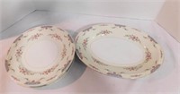 Royal Crown China Platter & 3 Plates