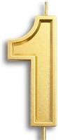 Dollet 3.93” Large Gold Birthday Candle Number 1