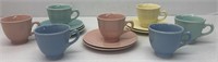 Lu-Ray pastels demitasse mini cups & saucers 14pc.