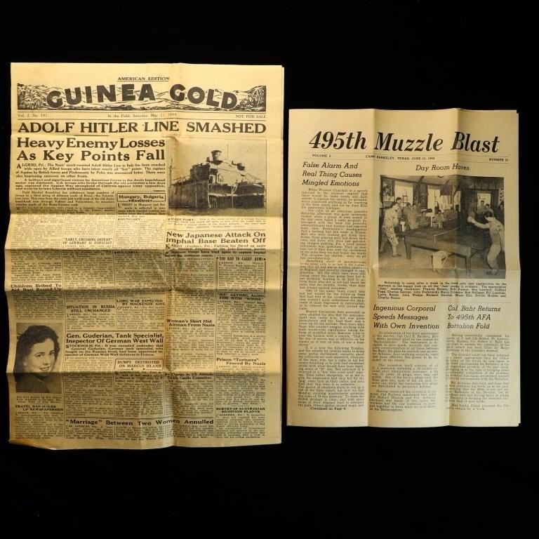 Two WW II Military newspapers