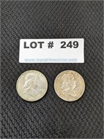1962 & 1963 90% Silver Franklin Half Dollars