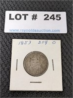 1853-O Liberty Seated Quarter (Silver)