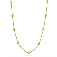 18k Gold Pl Square Cube Cable Chain Necklace