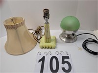 1920"s Houzex Jadeite Lamp ~ Green Hemisphere