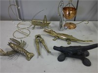 nut crackers, brass insects, misc