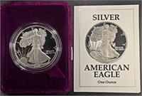 1991-S PROOF AMERICAN SILVER EAGLE OGP