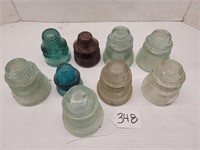 (9) Glass Insulators (1 ceramic),