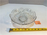 Vtg Crystal Shallow Fruit Bowl