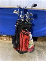 Fleishmann's golf bag with Henry Griffits wedges,