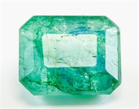 9.60ct Emerald Cut Green Natural Emerald GGL