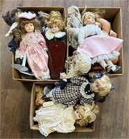 (3) Large Boxes of Assorted Dolls