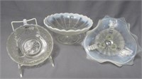 3 pcs french opalescent glass