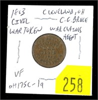 1863 Civil War token, Cleveland Ohio