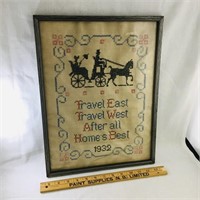 1932 Framed Embroidered Counter Sampler