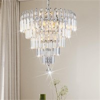 TISLYCO Modern Crystal Chandelier, Luxury Round