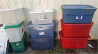 9 Plastic storage tubs