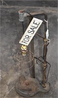 Unique Rustic Pipe Table Lamp For Sale Sign