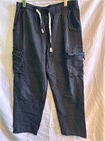 ($44) Men cargo pants,black color,Size: XL