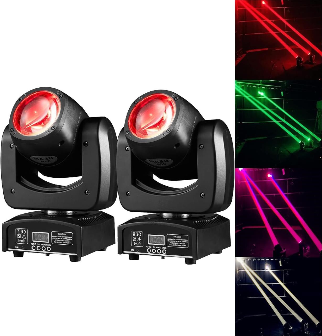 90W LED Moving Head DJ Lights Mini Beam Stage 2Pk