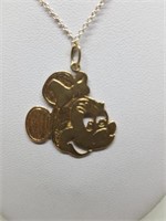 14K Gold Minnie Mouse Necklace