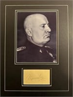 Mussolini Custom Matted Autograph Display