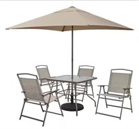 6-pc outdoor dining set with umbrella