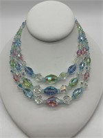 Antique Faceted Austrian AB Crystal Necklace