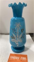 Blue Opaline Clambroth Vase