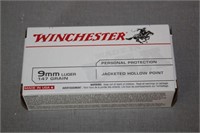 WINCHESTER 9MM LUGER 147 GRAIN HOLOW PT JACKETED