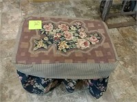 Floral covered ottoman