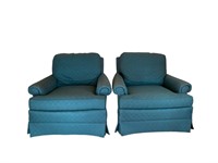 (2) Arm Chairs By Sherrill, Hunter/Forest Green