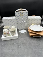 Princess House Crystal Biscuit Jar, Plates & Cups