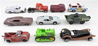 (10) VINTAGE TOY CARS - DIFFERENT BRANDS