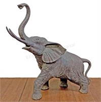 African Bull Elephant Bronze Garden Sculpture