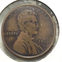 1917S Lincoln Wheat Cent VF