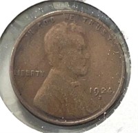 1924S Lincoln Wheat Cent  F
