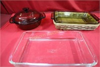 Glass Cookware 3pc lot
