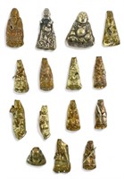 (15) Silver Buddha Hat Decor Figures
