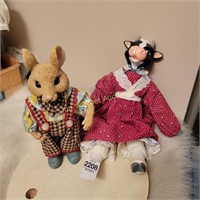 Resin Rabbit and Cow Doll
