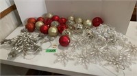 Large Christmas balls, snowflake lights, lighted