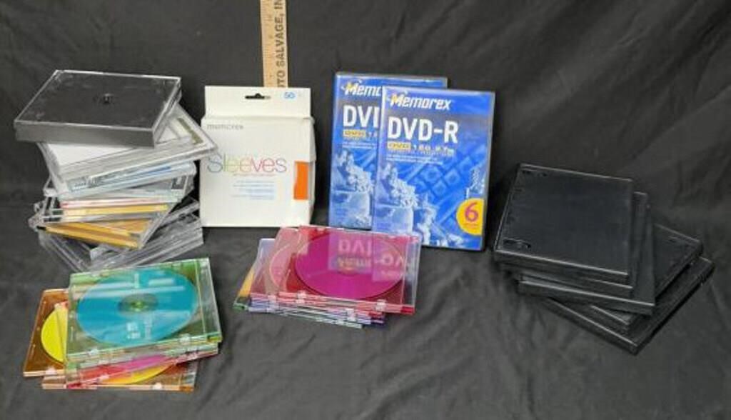 Assorted DVD & CD Cases, Sony CD Disks
