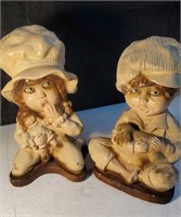 Chalkware kids approx 12 inches tall