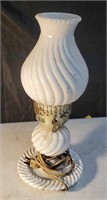 White electric lamp approx 14 inches tall