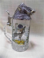 Vintage West German Glass/Pewter Stein