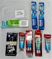 Assorted Toothbrushes, Toothpaste, Teeth Whitening