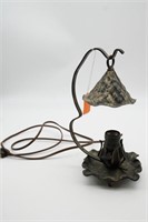 Antique Metal Tutor Style Hand Forged Lamp