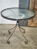 Glass Top Metal Patio Table