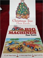 2 Floor Jigsaw Puzzles - Big Machines & Xmas Tree